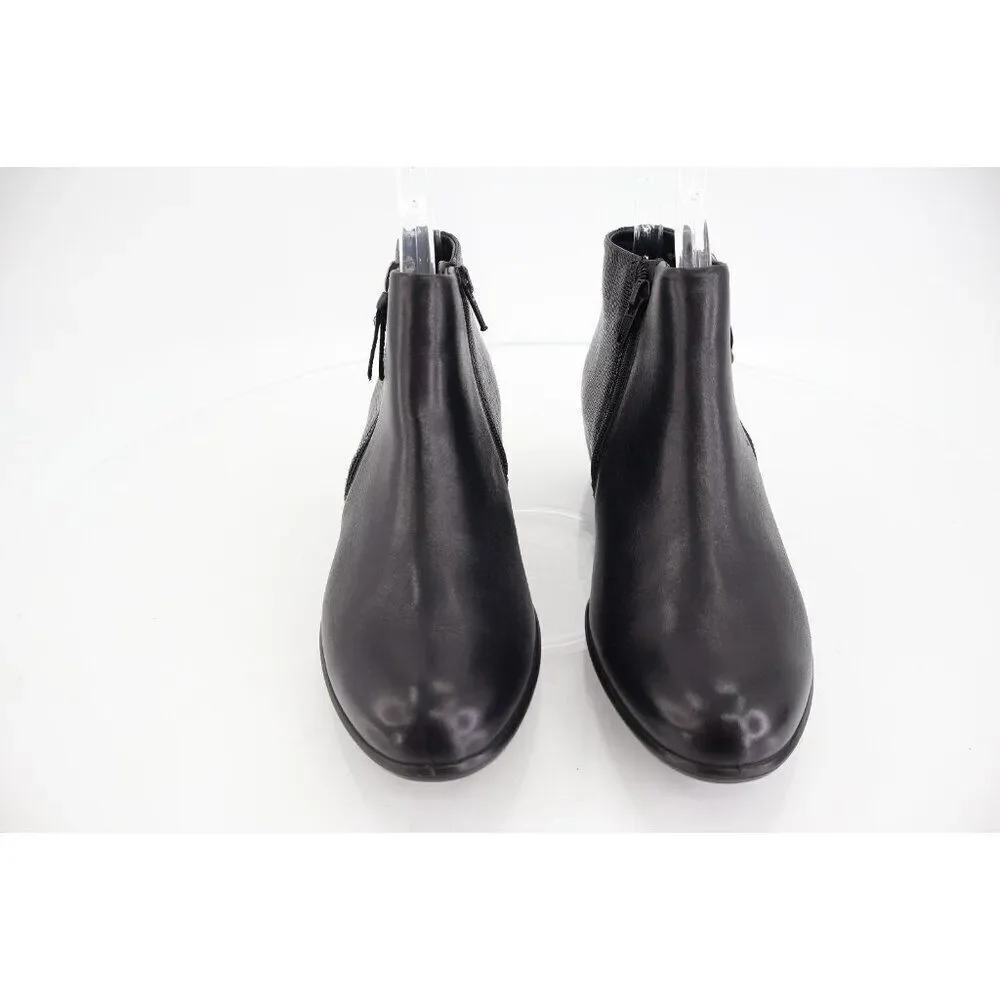 Ecco Women's Shape M Boots Size 36 5 Block Heel Black Leather Bootie Comfy Shoe